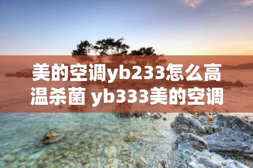 美的空调yb233怎么高温杀菌 yb333美的空调