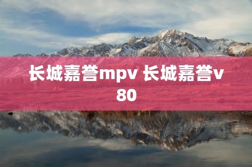 长城嘉誉mpv 长城嘉誉v80
