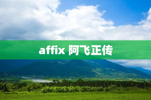 affix 阿飞正传 affix 阿飞正传