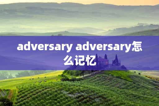 adversary adversary怎么记忆 adversary adversary怎么记忆
