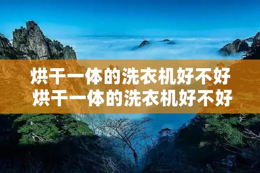 烘干一体的洗衣机好不好 烘干一体的洗衣机好不好 知乎