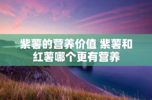 紫薯的营养价值 紫薯和红薯哪个更有营养