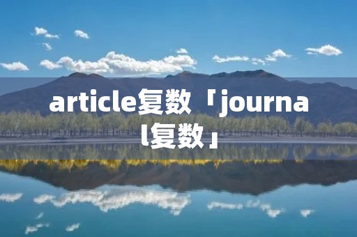 article复数「journal复数」