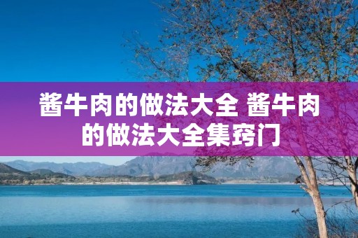 酱牛肉的做法大全 酱牛肉的做法大全集窍门