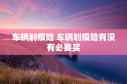 车辆划痕险 车辆划痕险有没有必要买 车辆划痕险 车辆划痕险有没有必要买