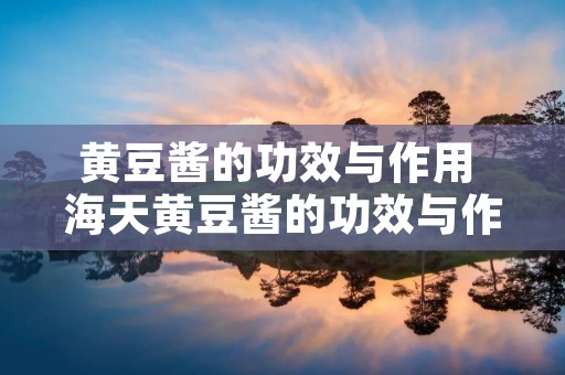 黄豆酱的功效与作用 海天黄豆酱的功效与作用