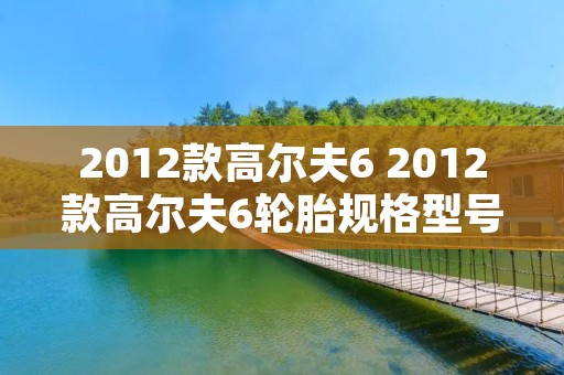 2012款高尔夫6 2012款高尔夫6轮胎规格型号