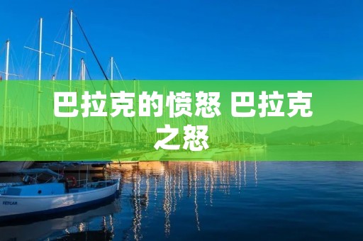 巴拉克的愤怒 巴拉克之怒