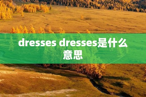 dresses dresses是什么意思