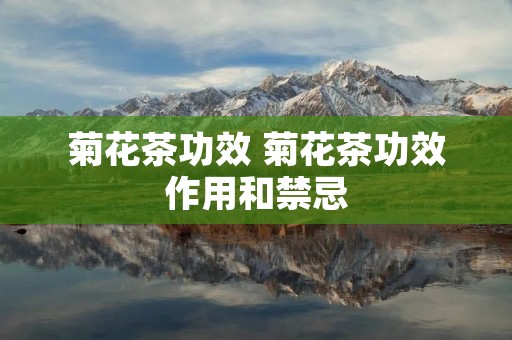 菊花茶功效 菊花茶功效作用和禁忌