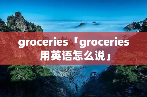groceries「groceries 用英语怎么说」