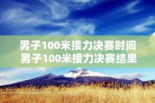 男子100米接力决赛时间 男子100米接力决赛结果