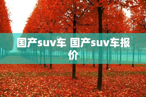 国产suv车 国产suv车报价