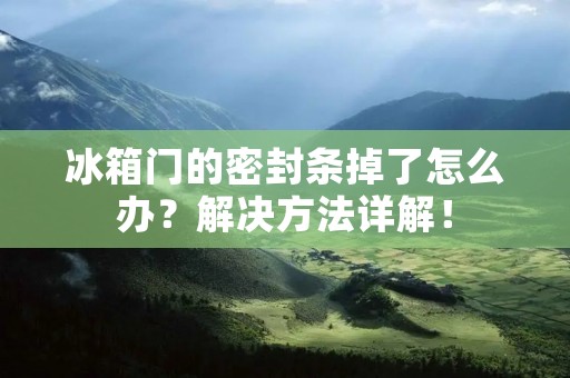 冰箱门的密封条掉了怎么办?解决方法详解! 冰箱门的密封条掉了怎么办?解决方法详解!