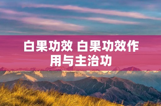 白果功效 白果功效作用与主治功