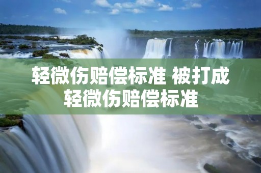 轻微伤赔偿标准 被打成轻微伤赔偿标准