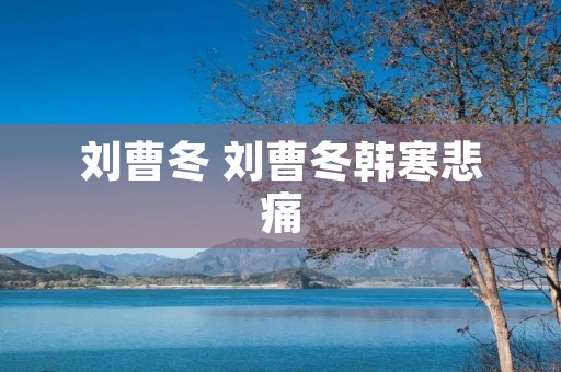 刘曹冬 刘曹冬韩寒悲痛 刘曹冬 刘曹冬韩寒悲痛