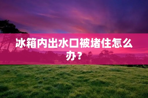 冰箱内出水口被堵住怎么办? 冰箱内出水口被堵住怎么办?
