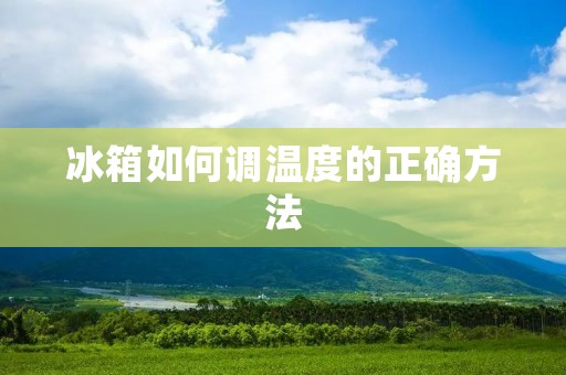 冰箱如何调温度的正确方法 冰箱如何调温度的正确方法