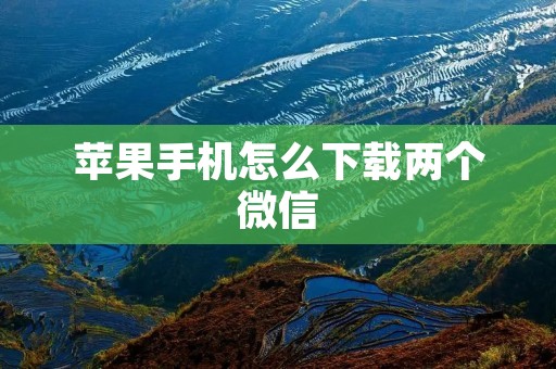 苹果手机怎么下载两个微信