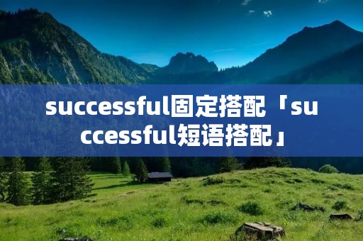 successful固定搭配「successful短语搭配」 successful固定搭配「successful短语搭配」