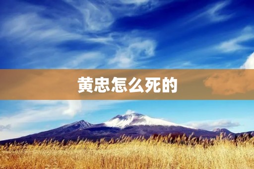 黄忠怎么死的