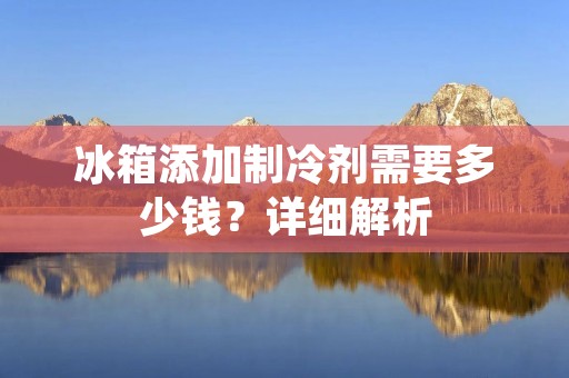 冰箱添加制冷剂需要多少钱？详细解析