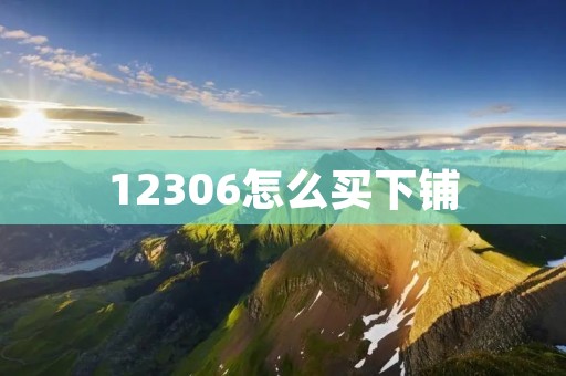12306怎么买下铺