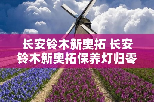 长安铃木新奥拓 长安铃木新奥拓保养灯归零方法