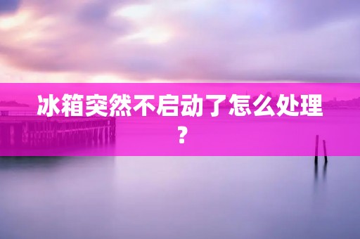 冰箱突然不启动了怎么处理? 冰箱突然不启动了怎么处理?