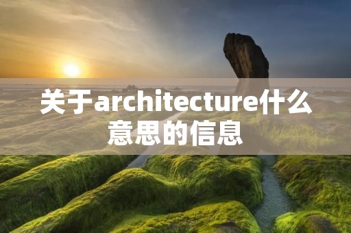 关于architecture什么意思的信息 关于architecture什么意思的信息