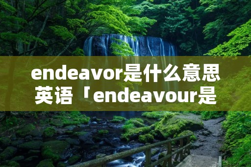 endeavor是什么意思英语「endeavour是什么意思英语」