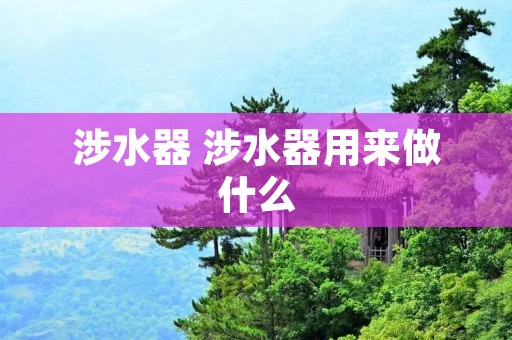 涉水器 涉水器用来做什么