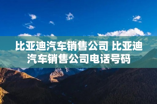 比亚迪汽车销售公司 比亚迪汽车销售公司电话号码