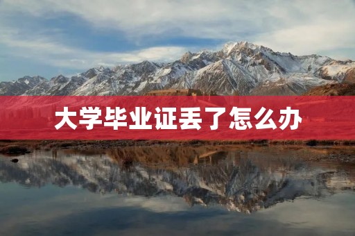 大学毕业证丢了怎么办