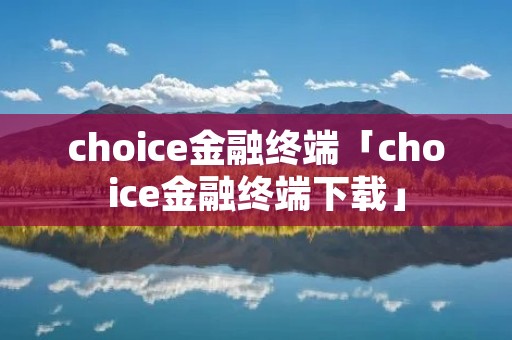 choice金融终端「choice金融终端下载」