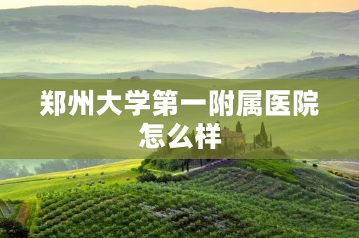 郑州大学第一附属医院怎么样