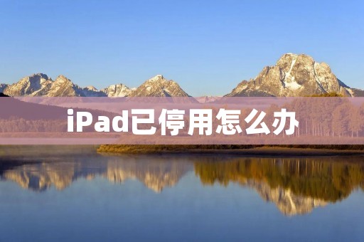 iPad已停用怎么办