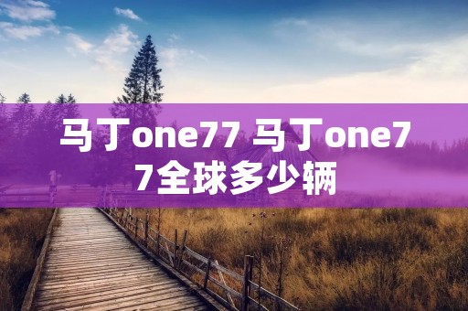 马丁one77 马丁one77全球多少辆