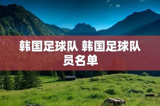 韩国足球队 韩国足球队员名单