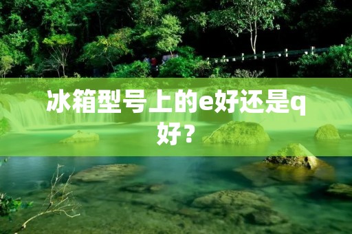 冰箱型号上的e好还是q好? 冰箱型号上的e好还是q好?