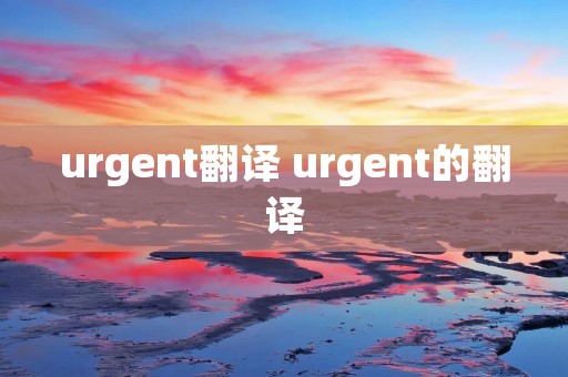 urgent翻译 urgent的翻译