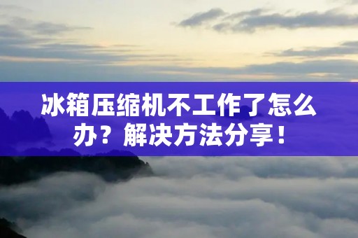 冰箱压缩机不工作了怎么办?解决方法分享! 冰箱压缩机不工作了怎么办?解决方法分享!