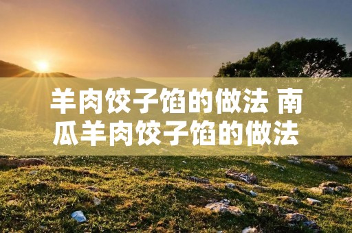 羊肉饺子馅的做法 南瓜羊肉饺子馅的做法