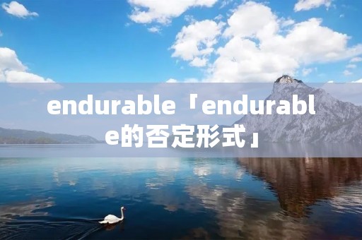 endurable「endurable的否定形式」 endurable「endurable的否定形式」