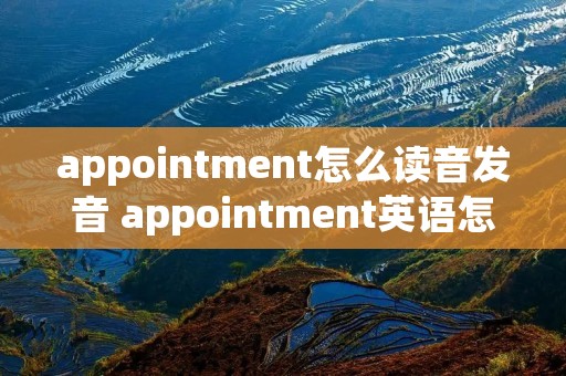 appointment怎么读音发音 appointment英语怎么念