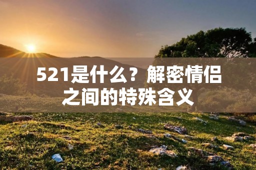521是什么?解密情侣之间的特殊含义