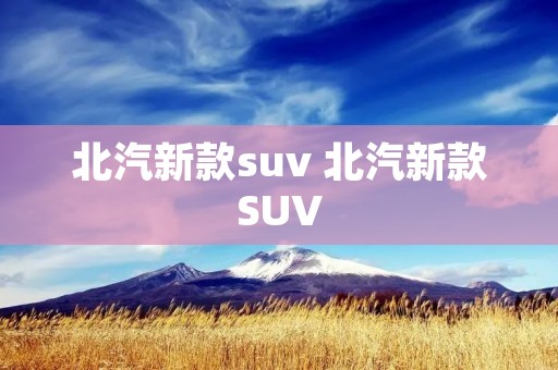 北汽新款suv 北汽新款SUV
