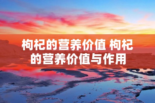枸杞的营养价值 枸杞的营养价值与作用