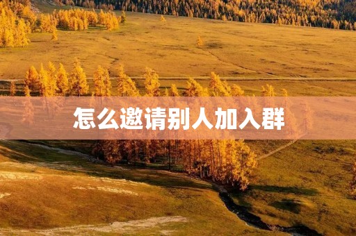 怎么邀请别人加入群